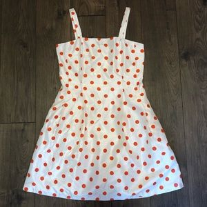 R&K white and orange polka dot dress